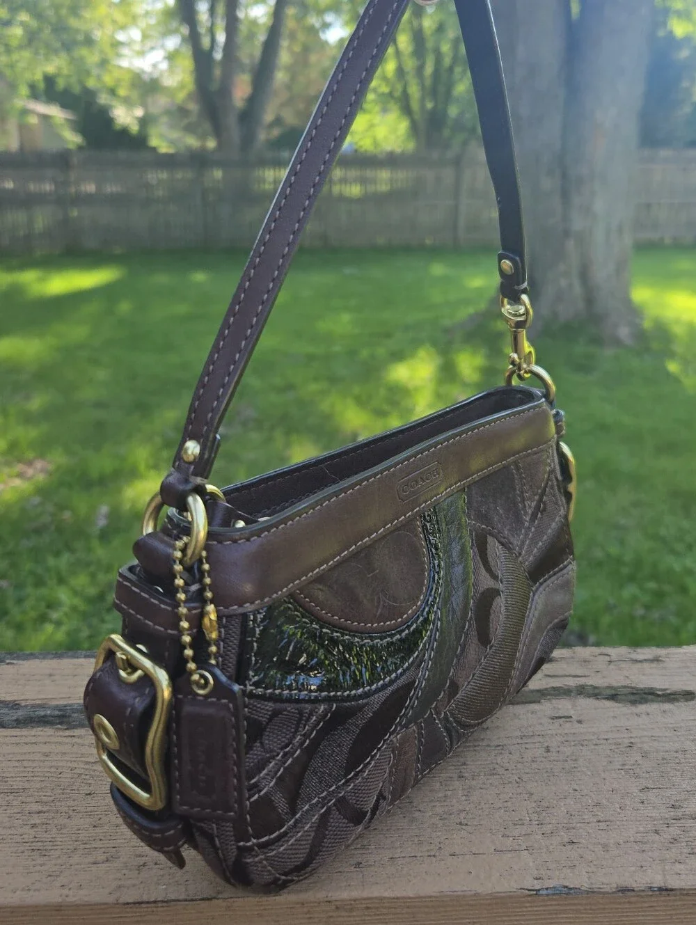Coach Y2K Mini Zoe Brown Patchwork